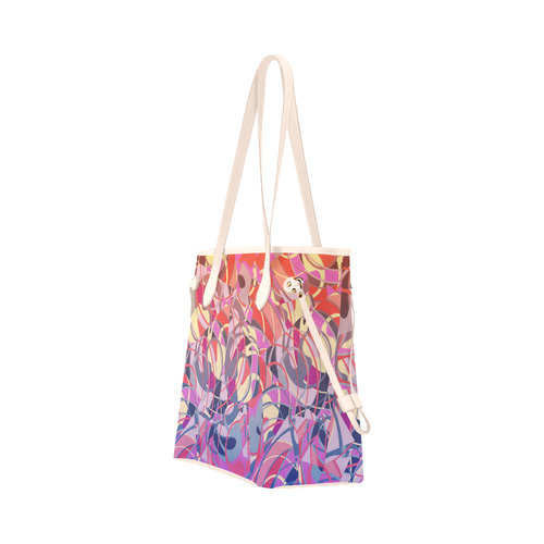 Summer Sunset Abstract - Blue,Purple,Orange ,Gold Clover Canvas Tote Bag (Model 1661)