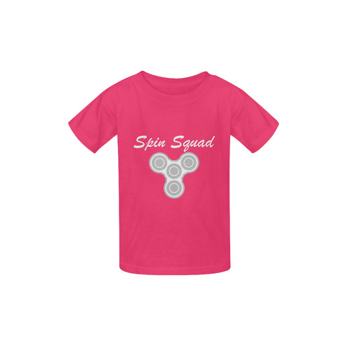 Spin Squad White on pink Kid's  Classic T-shirt (Model T22)