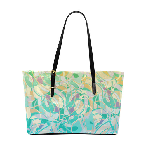 Summer Beach Days Abstract - Yellow, Blue, Teal Euramerican Tote Bag/Large (Model 1656)