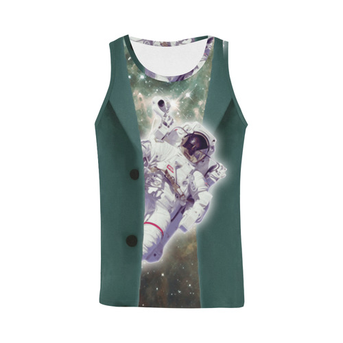 Astronaut looks out of a jacket All Over Print Tank Top for Men (Model T43)