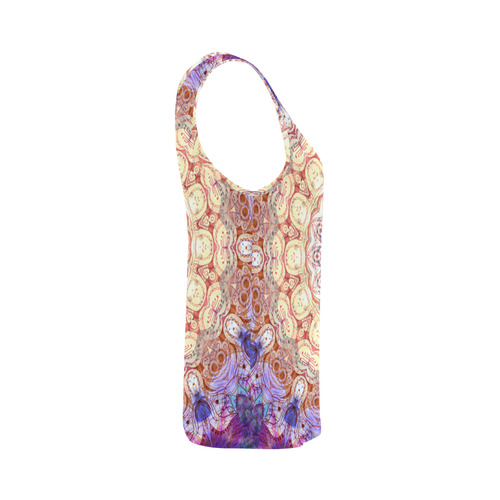 Watercolor Mandala Grunge - Magenta Blue Yellow All Over Print Tank Top for Women (Model T43)