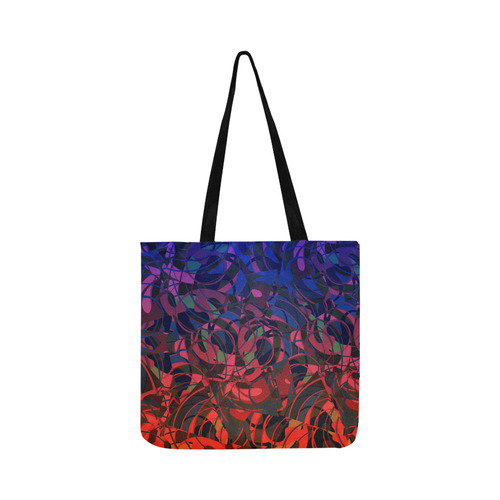 Hot and Cold Abstract - Blue and Deep Red Reusable Shopping Bag Model 1660 (Two sides)