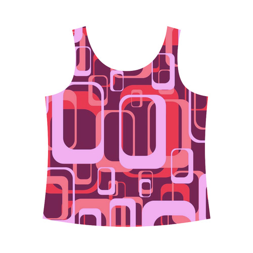 retro pattern 1971 pink JamColors All Over Print Tank Top for Women (Model T43)