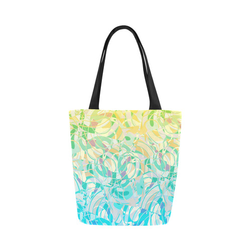 Summer Beach Days Abstract - Yellow, Blue, Teal Canvas Tote Bag (Model 1657)