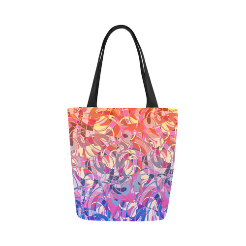 Summer Sunset Abstract - Blue,Purple,Orange ,Gold Canvas Tote Bag (Model 1657)