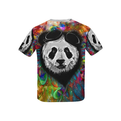 Psychedelic Flower Power Galaxy PANDA Painting Kids' All Over Print T-shirt (USA Size) (Model T40)