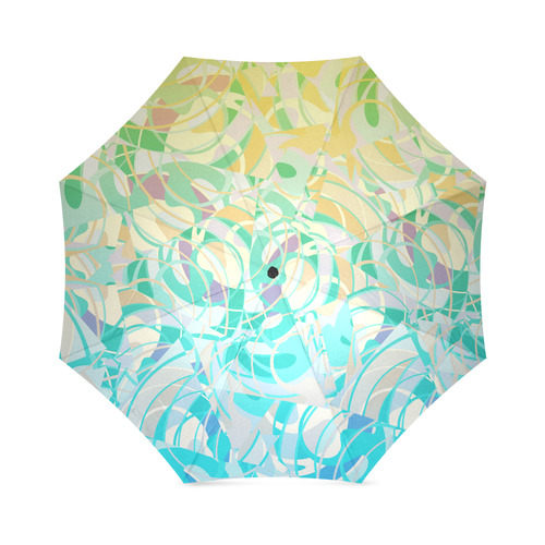 Summer Beach Days Abstract - Yellow, Blue, Teal Foldable Umbrella (Model U01)