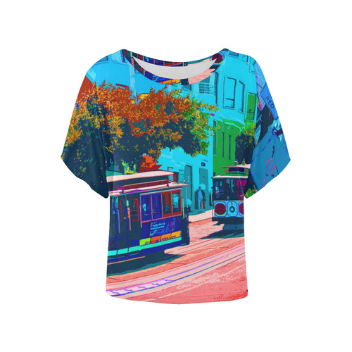 SanFrancisco_20170111_by_JAMColors Women's Batwing-Sleeved Blouse T shirt (Model T44)