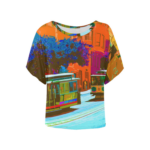 SanFrancisco_20170107_by_JAMColors Women's Batwing-Sleeved Blouse T shirt (Model T44)