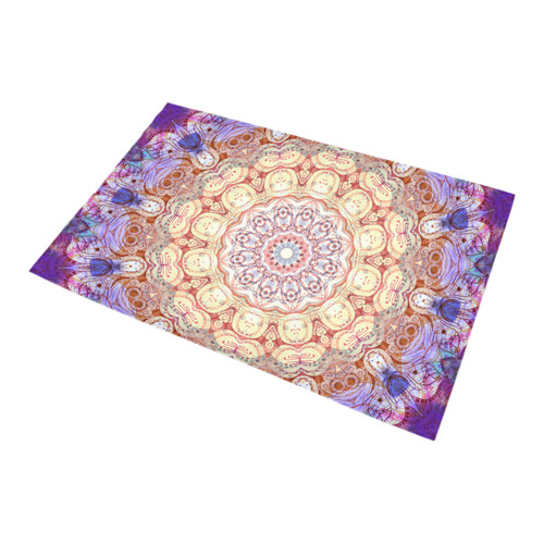 Watercolor Mandala Grunge - Magenta Blue Yellow Bath Rug 20''x 32''