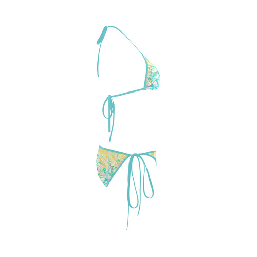 Summer Beach Days Abstract - Yellow, Blue, Teal Custom Bikini Swimsuit