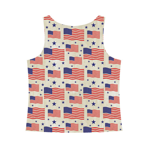 Flag Of The USA grungy style Pattern All Over Print Tank Top for Women (Model T43)