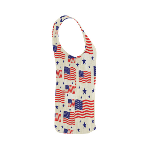Flag Of The USA grungy style Pattern All Over Print Tank Top for Women (Model T43)