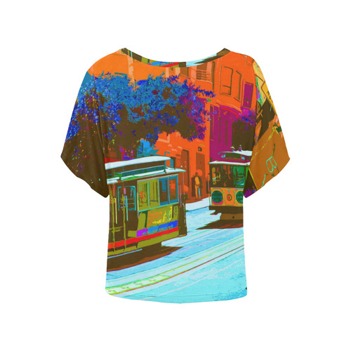SanFrancisco_20170107_by_JAMColors Women's Batwing-Sleeved Blouse T shirt (Model T44)