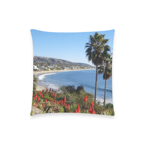 Travel-Laguna Beach Custom  Pillow Case 18"x18" (one side) No Zipper