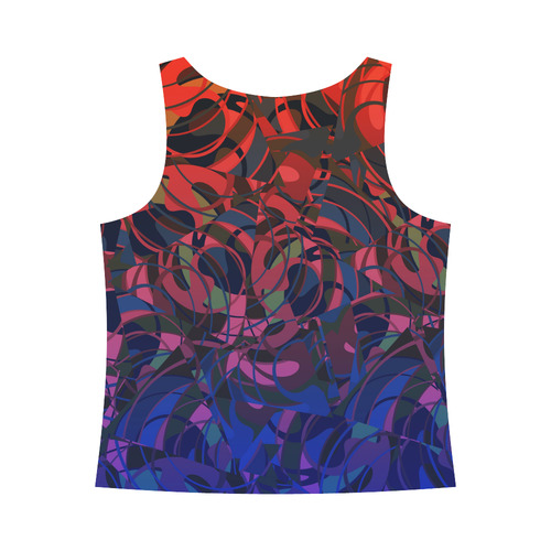 Hot Summer Nights Abstract - Blue and Deep Red All Over Print Tank Top for Women (Model T43)