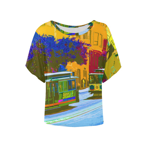 SanFrancisco_20170108_by_JAMColors Women's Batwing-Sleeved Blouse T shirt (Model T44)