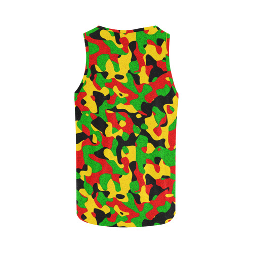 Rastafari Camouflage Pattern Green Yellow red Blac All Over Print Tank Top for Men (Model T43)