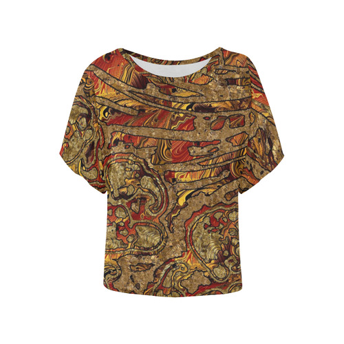 Unique abstract Mix 2A by FeelGood Women's Batwing-Sleeved Blouse T shirt (Model T44)
