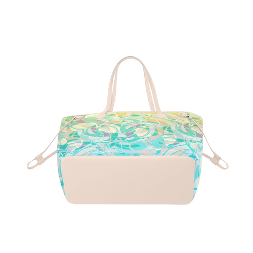 Summer Beach Days Abstract - Yellow, Blue, Teal Clover Canvas Tote Bag (Model 1661)