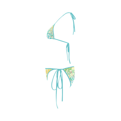 Summer Beach Days Abstract - Yellow, Blue, Teal Custom Bikini Swimsuit