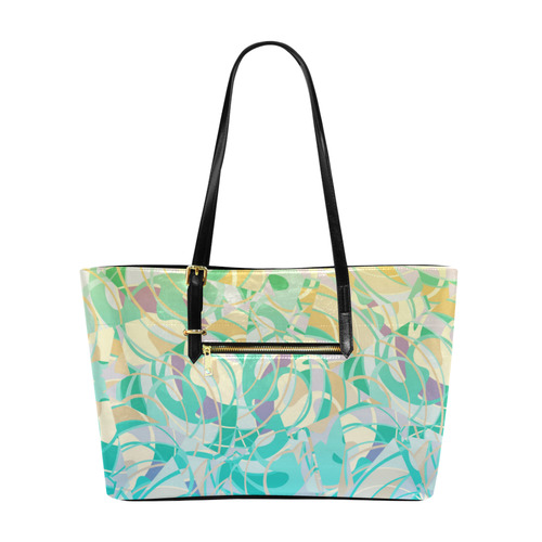 Summer Beach Days Abstract - Yellow, Blue, Teal Euramerican Tote Bag/Large (Model 1656)