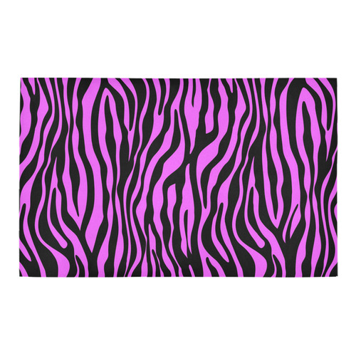 Zebra Stripes Pattern - Trend Colors Black Pink Bath Rug 20''x 32''