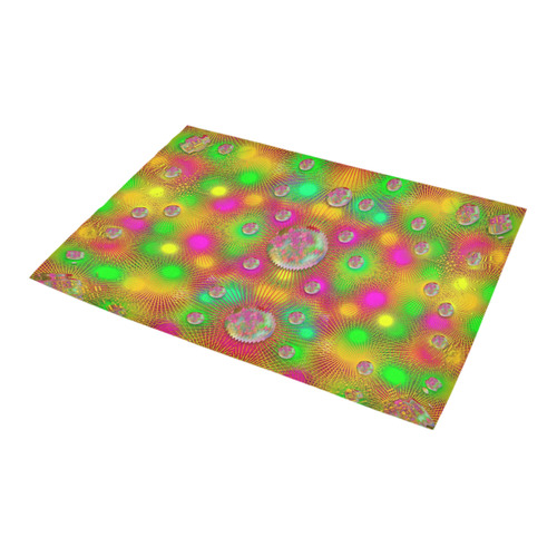 Summer Love in peace  colors and flowers pop art Azalea Doormat 24" x 16" (Sponge Material)