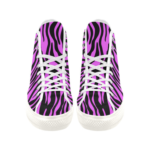 Zebra Stripes Pattern - Trend Colors Black Pink Vancouver H Men's Canvas Shoes/Large (1013-1)