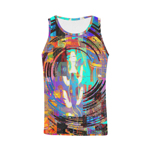 Abstract Art The Way Of Lizard multicolored All Over Print Tank Top for Men (Model T43)