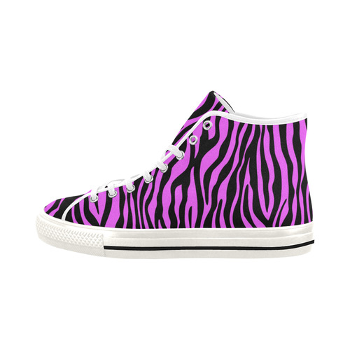 Zebra Stripes Pattern - Trend Colors Black Pink Vancouver H Women's Canvas Shoes (1013-1)