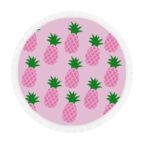 Pink Pineapple Circular Beach Shawl 59"x 59"