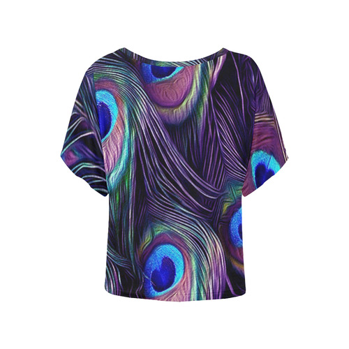 Peacock Women's Batwing-Sleeved Blouse T shirt (Model T44)