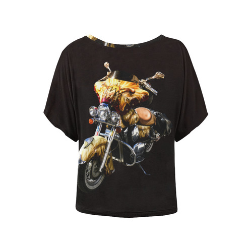 Fantastic Motorcycle Women's Batwing-Sleeved Blouse T shirt (Model T44)