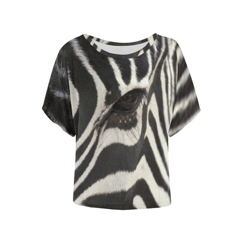 Zebra Women's Batwing-Sleeved Blouse T shirt (Model T44)