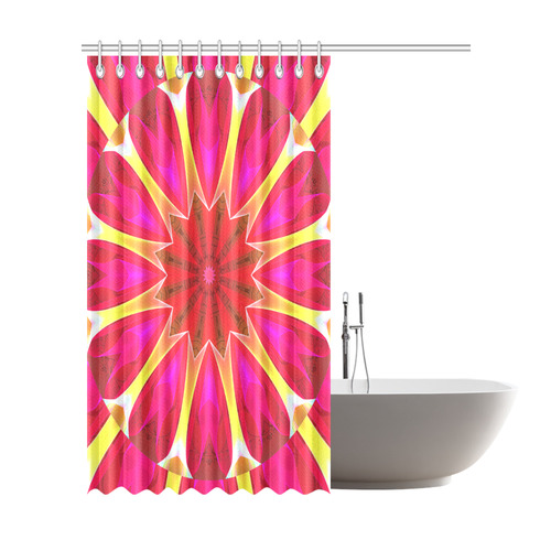 Cherry Daffodil Abstract Modern Pink Flowers Zen Shower Curtain 72"x84"