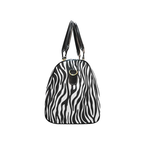 Zebra Stripes Pattern - Traditional Black White New Waterproof Travel Bag/Small (Model 1639)