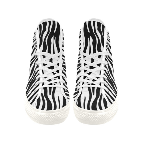 Zebra Stripes Pattern - Traditional Colors Black W Vancouver H Men's Canvas Shoes (1013-1)