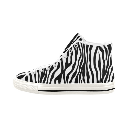 Zebra Stripes Pattern - Traditional Colors Black W Vancouver H Women's Canvas Shoes (1013-1)