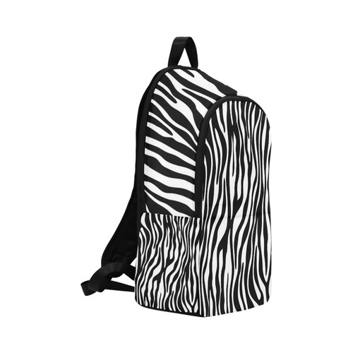 Zebra Stripes Pattern - Traditional Black White Fabric Backpack for Adult (Model 1659)