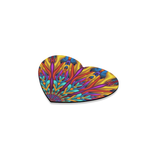 Amazing colors fractal mandala Upwards Version Heart Coaster