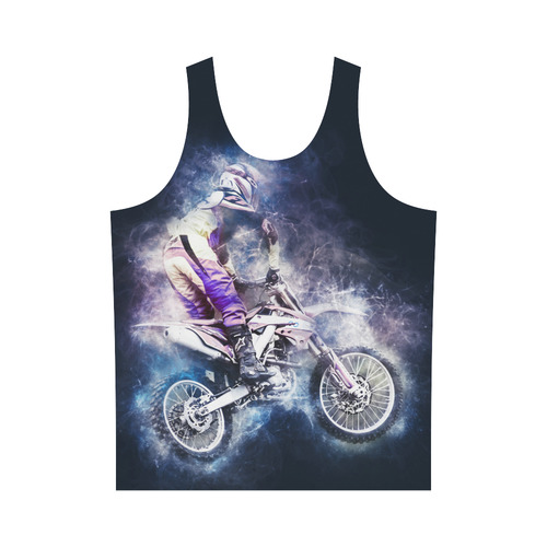 Motocross Motorcycle Motorbike All Over Print Tank Top for Men (Model T43)