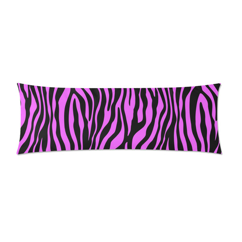Zebra Stripes Pattern - Trend Colors Black Pink Custom Zippered Pillow Case 21"x60"(Two Sides)