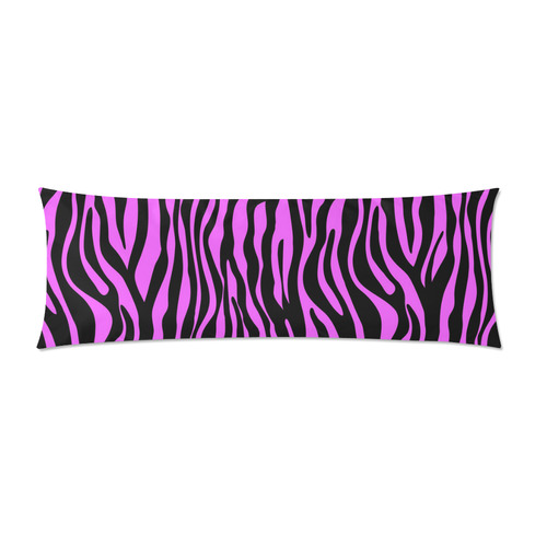 Zebra Stripes Pattern - Trend Colors Black Pink Custom Zippered Pillow Case 21"x60"(Two Sides)