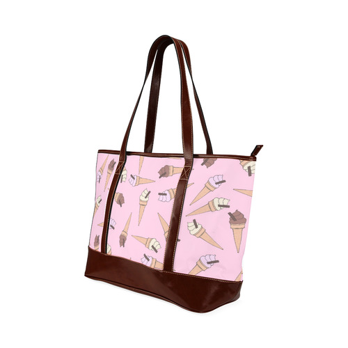 Pink Fun Ice Cream Pattern Tote Handbag (Model 1642)