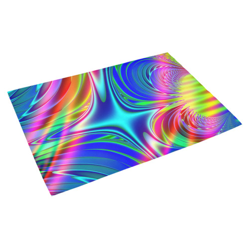 Rainbow Splash Fractal Azalea Doormat 30" x 18" (Sponge Material)