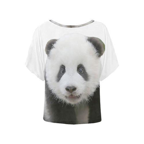 Panda Bear Women's Batwing-Sleeved Blouse T shirt (Model T44)