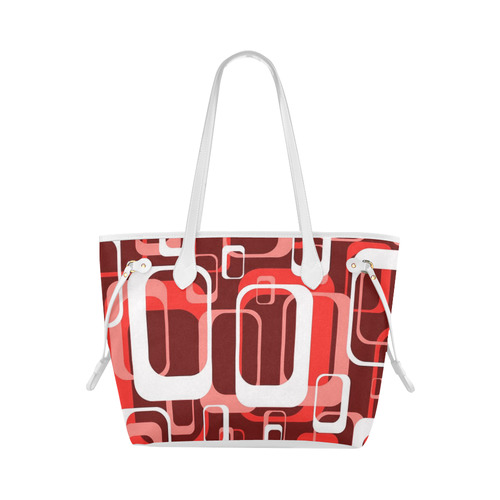 retro pattern 1971 red by JamColors Clover Canvas Tote Bag (Model 1661)