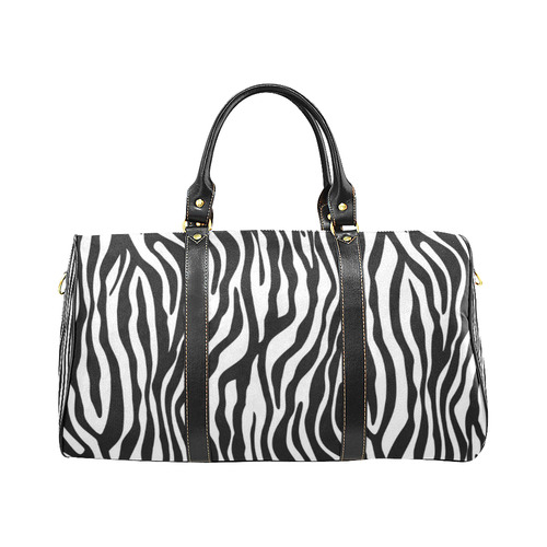 Zebra Stripes Pattern - Traditional Black White New Waterproof Travel Bag/Small (Model 1639)