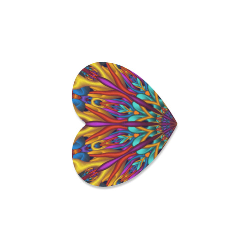 Amazing colors fractal mandala Upwards Version Heart Coaster